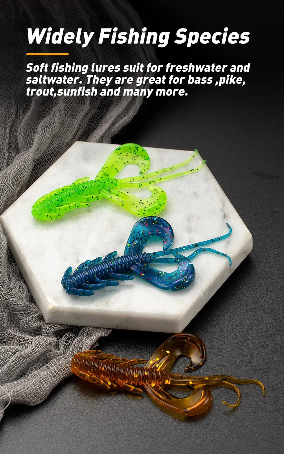 5 cm /1.9 g Shrimp Soft Lure Fishing Bait TPR for 、 、 、 ABS Pencil Lure - view 17
