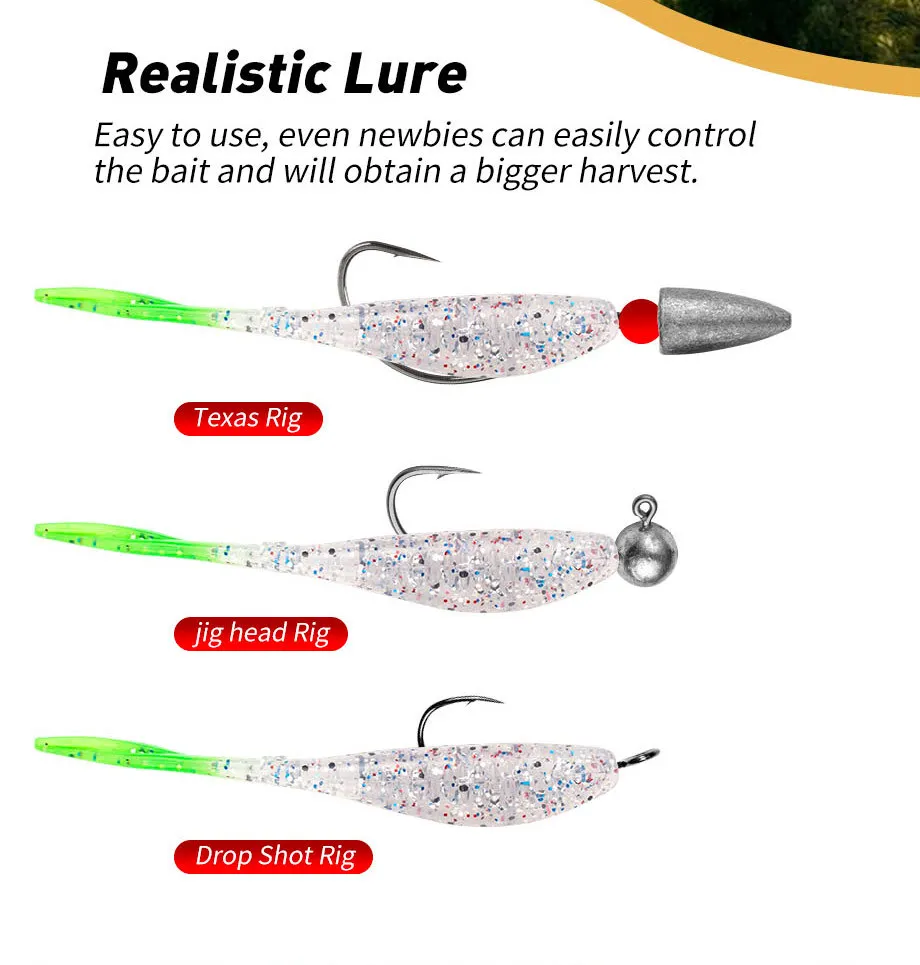 CHEERY 8cm 6 pack of TPR Soft Lure Plastic Carp Fishing Bait for ABS Pencil Lure - view 13