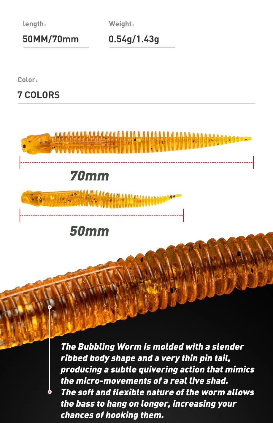 Cheery PVC Soft Lure Fishing Bait Bass Texas ABS Pencil Lure - view 7