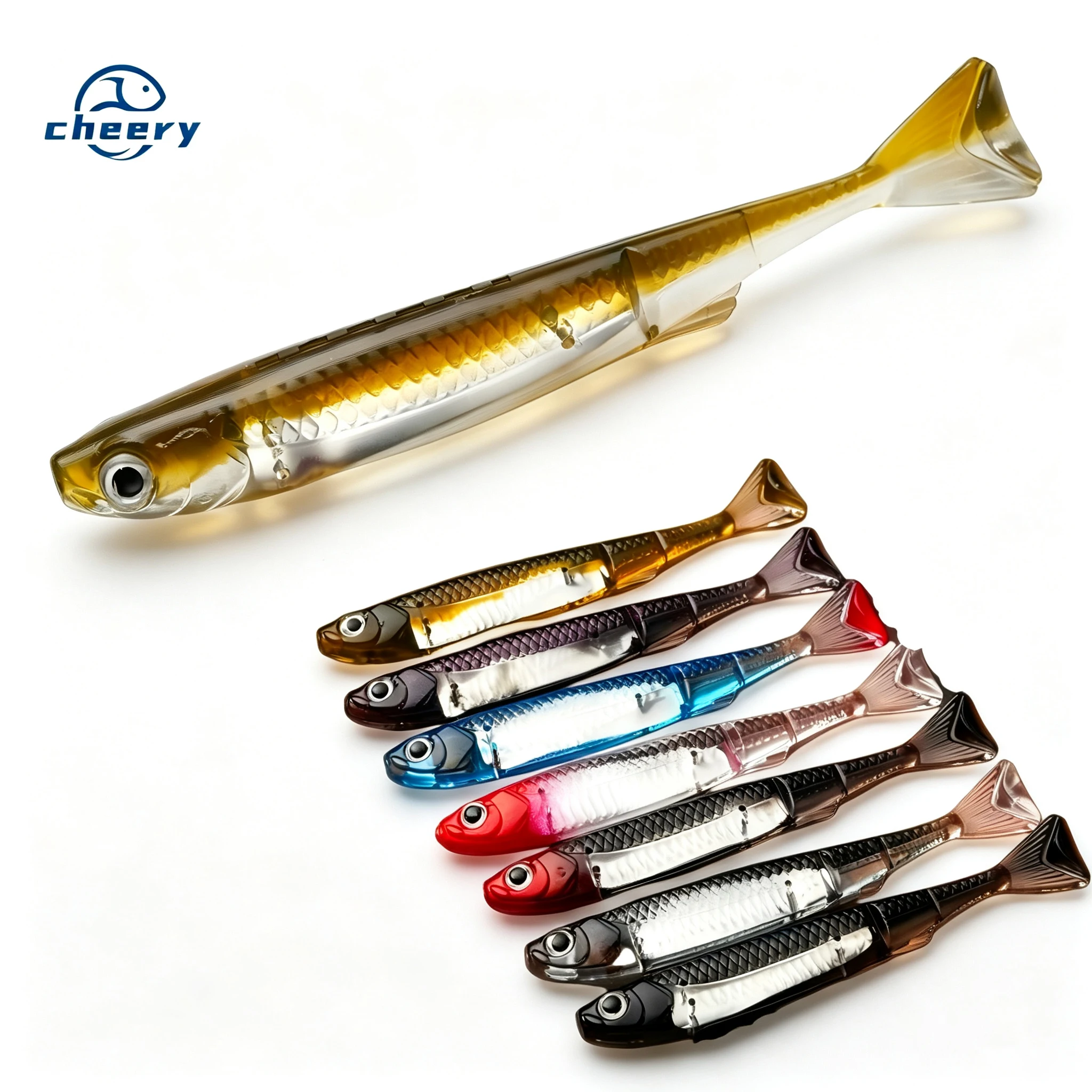 Cheery Bionic Ocean Boat &amp; Beach Flash Insert T-tail Soft Soft Lure