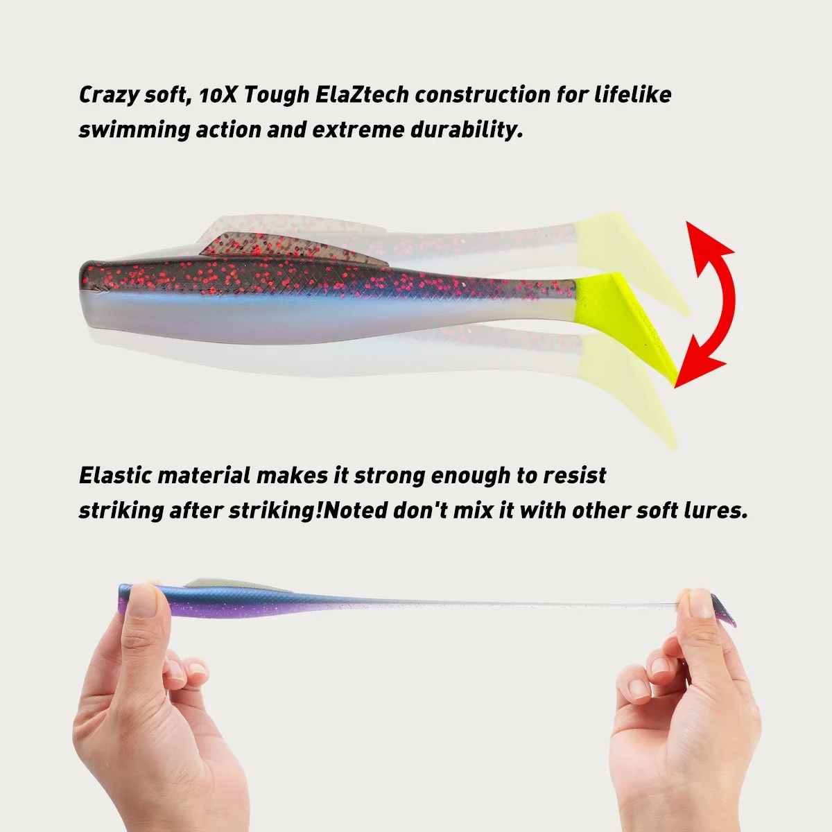 Cheery 5 12 cm 13.4 g TPR T Tail Grub Soft Lure, for Bass 、 、 ABS Pencil Lure - view 18
