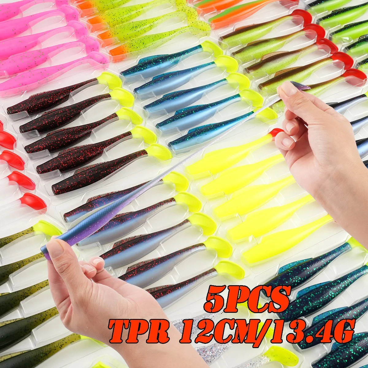 Cheery 5 12 cm 13.4 g TPR T Tail Grub Soft Lure, for Bass 、 、 ABS Pencil Lure - detail 2