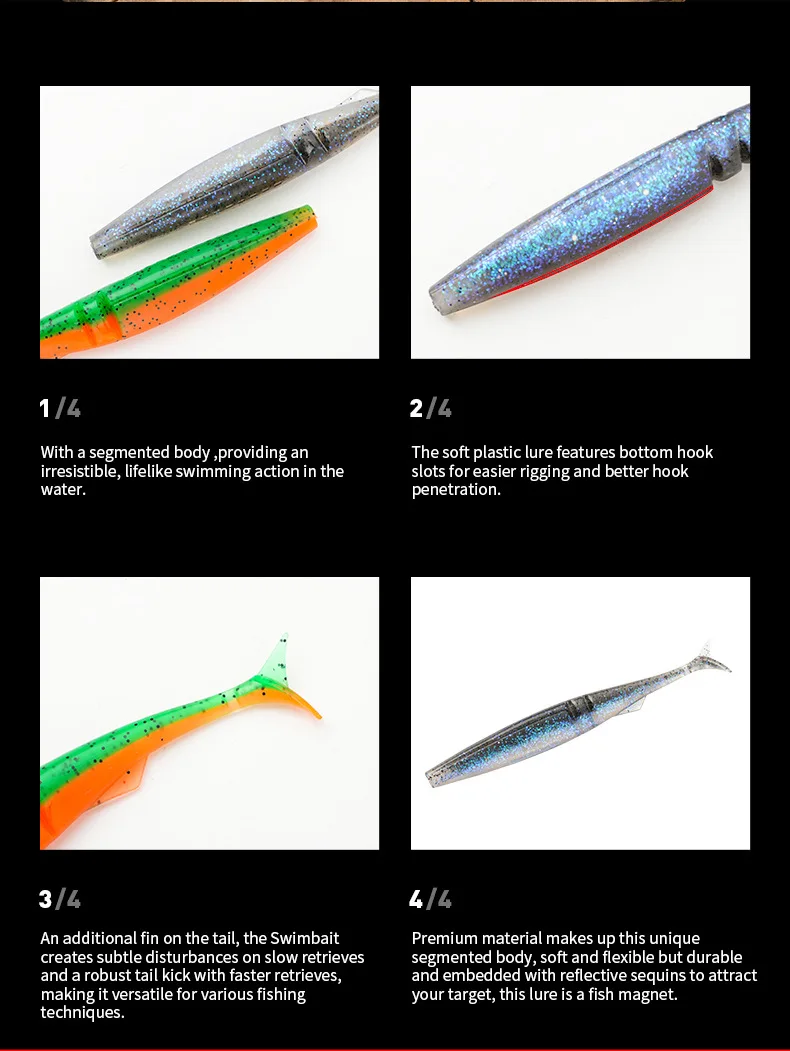 Cheery Crappie Fishing Bait PVC Artificial SINGKING Soft Lure T ABS Pencil Lure - view 12