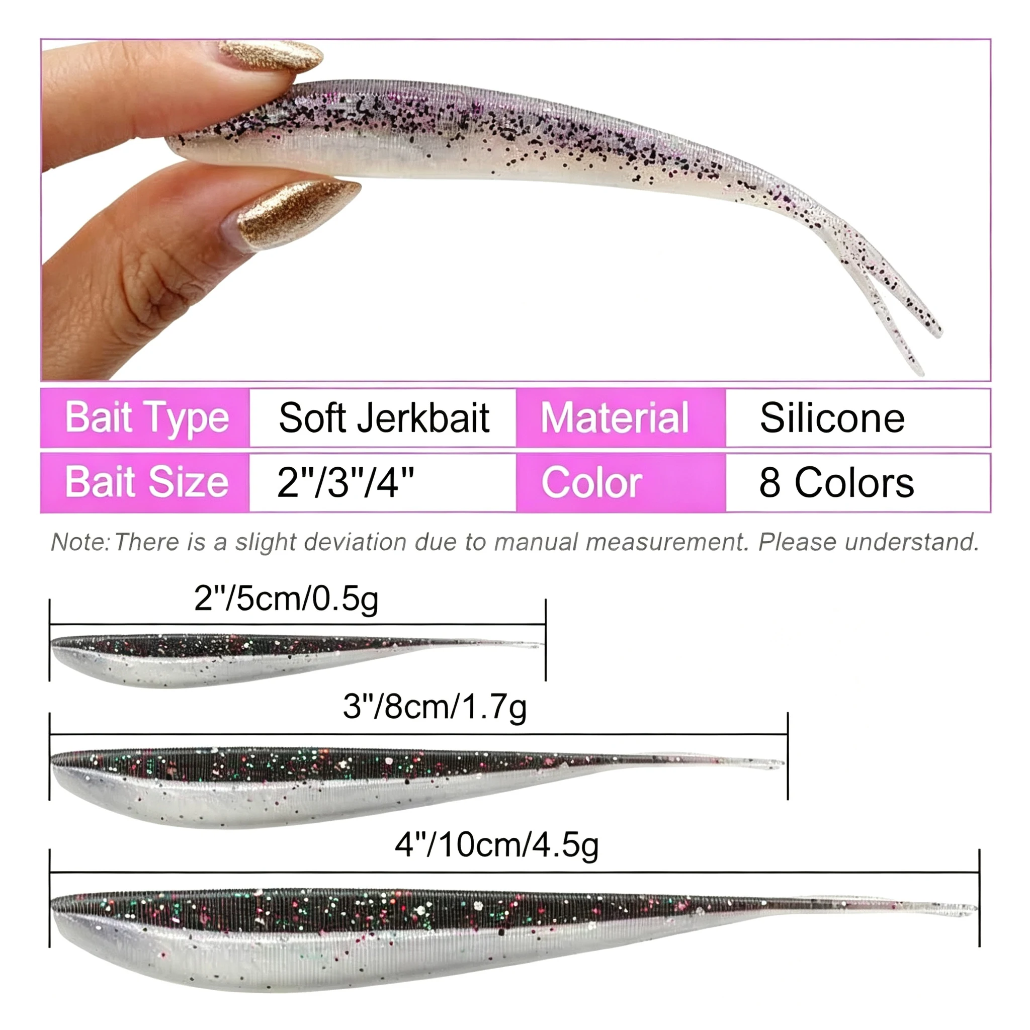 OEM Fishing Bait Soft Artificial 2 3 4 10 / Silicone ABS Pencil Lure - view 2