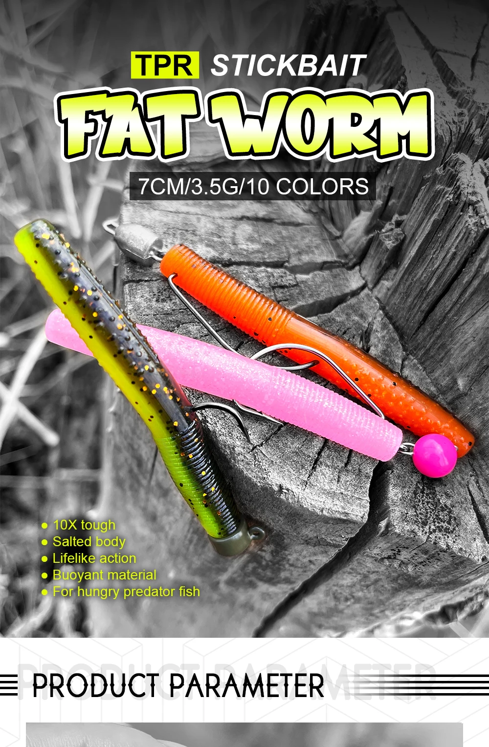Spinpoler Soft Worm Senko Finesse TPR Ned Rig 2.75 Fishing Bait ABS Pencil Lure - view 6