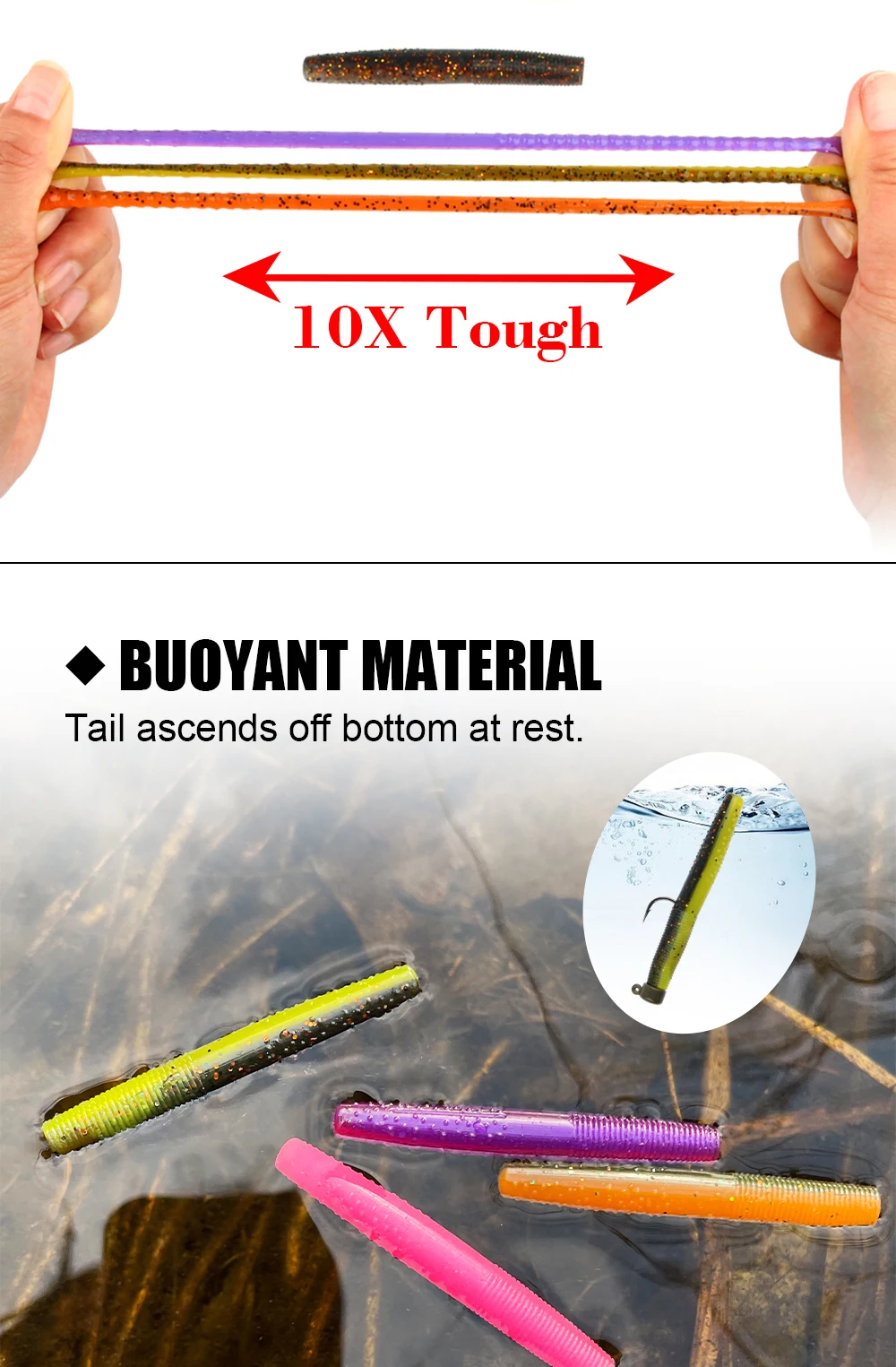 Spinpoler Soft Worm Senko Finesse TPR Ned Rig 2.75 Fishing Bait ABS Pencil Lure - view 9