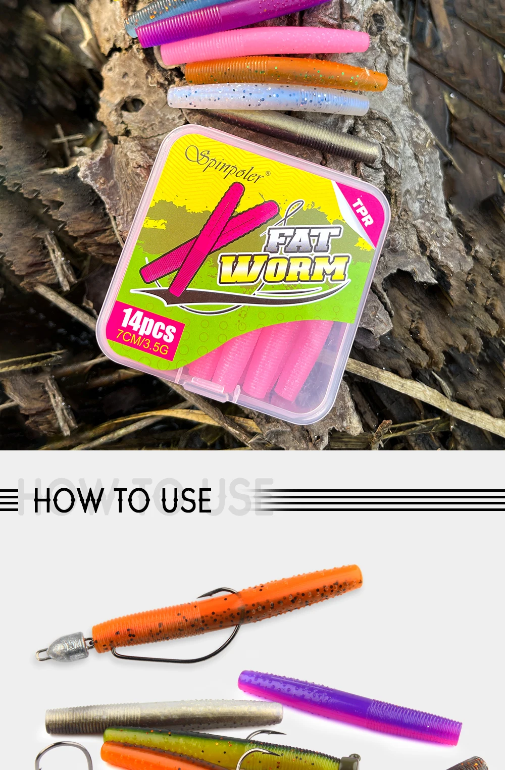Spinpoler Soft Worm Senko Finesse TPR Ned Rig 2.75 Fishing Bait ABS Pencil Lure - view 11