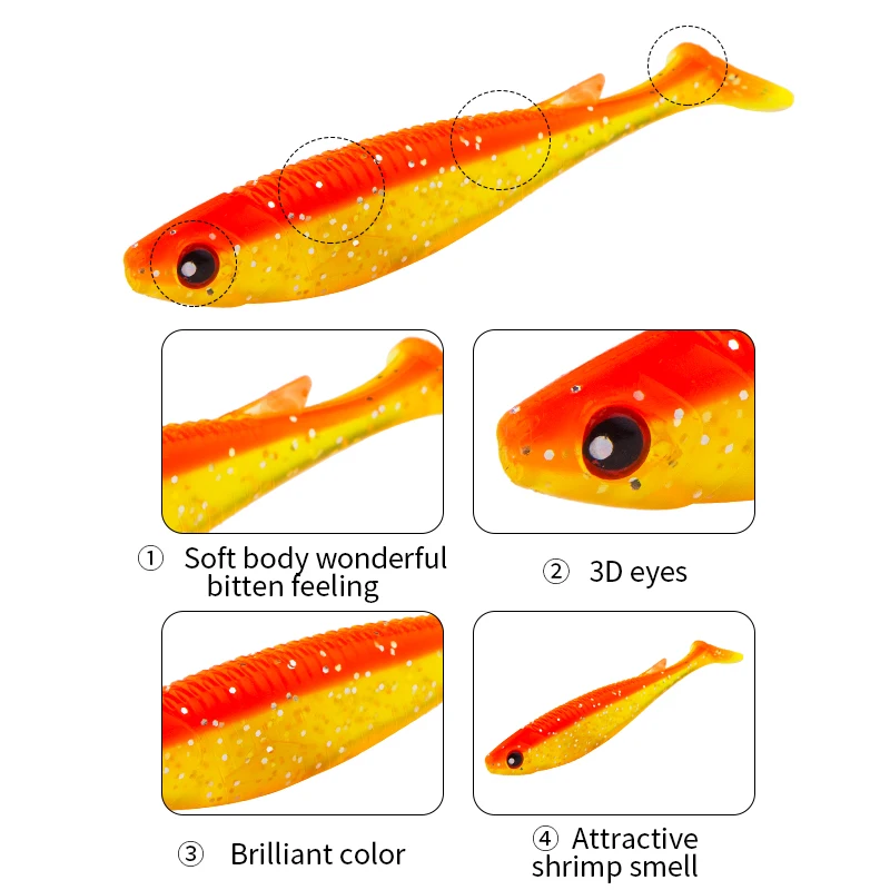 CHEERY 10 cm Soft Lure Luminous Fishing Bait Plastic for ABS Pencil Lure - view 7