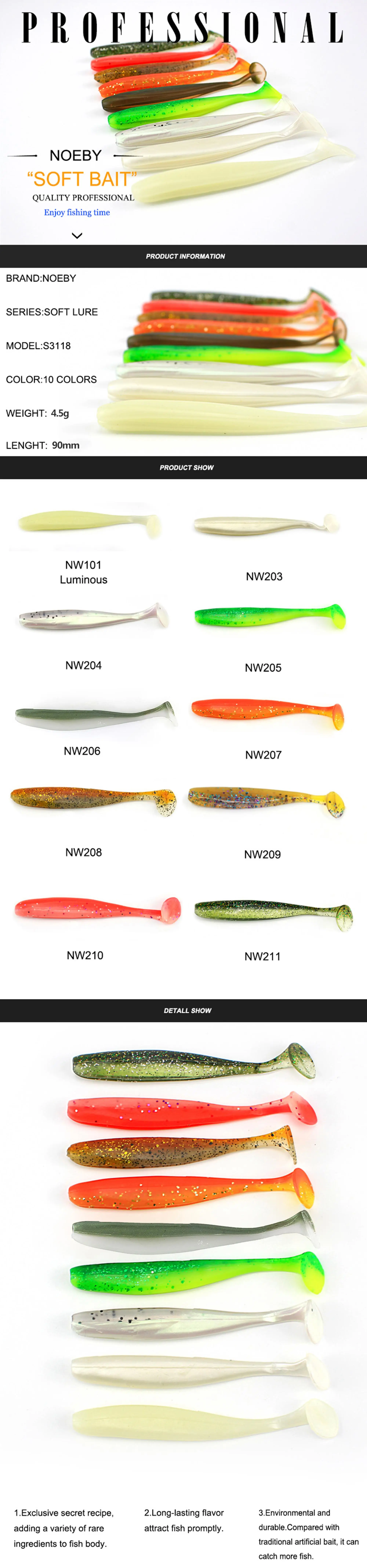 Noeby Stock Soft Plastic Silicone Fishing Bait Saltwater ABS Pencil Lure - view 9