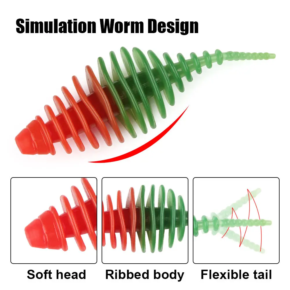 CHEERY 1 / 50 mm 1.6 g PVC Soft Worm Plastic Fishing Bait ABS Pencil Lure - view 14