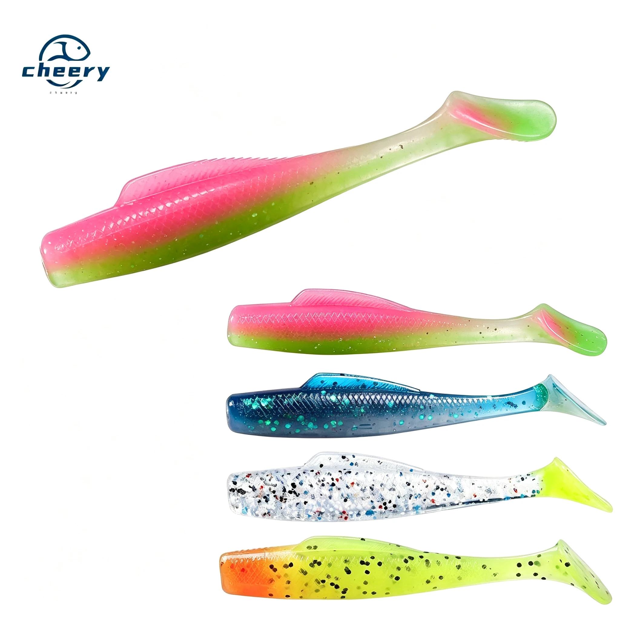 Cheery Cross Border TPR Soft Lure Paddle Tail Swimbait 4.8 g 8 cm