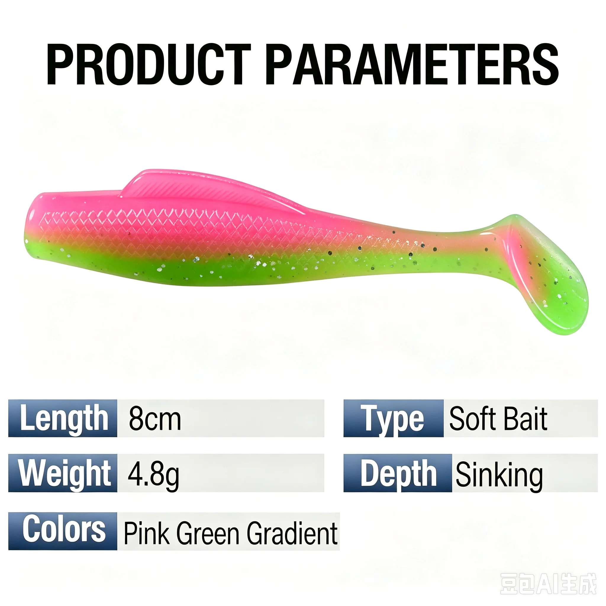 Cheery Cross Border TPR Soft Lure Paddle Tail Swimbait 4.8 g 8 cm ABS Pencil Lure - view 6