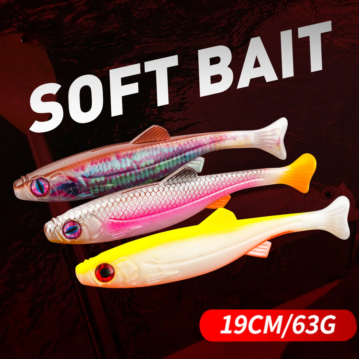 Cheery 19cm 63g 10 T Soft Lure, for 、 Bass 、, PVC ABS Pencil Lure - view 1