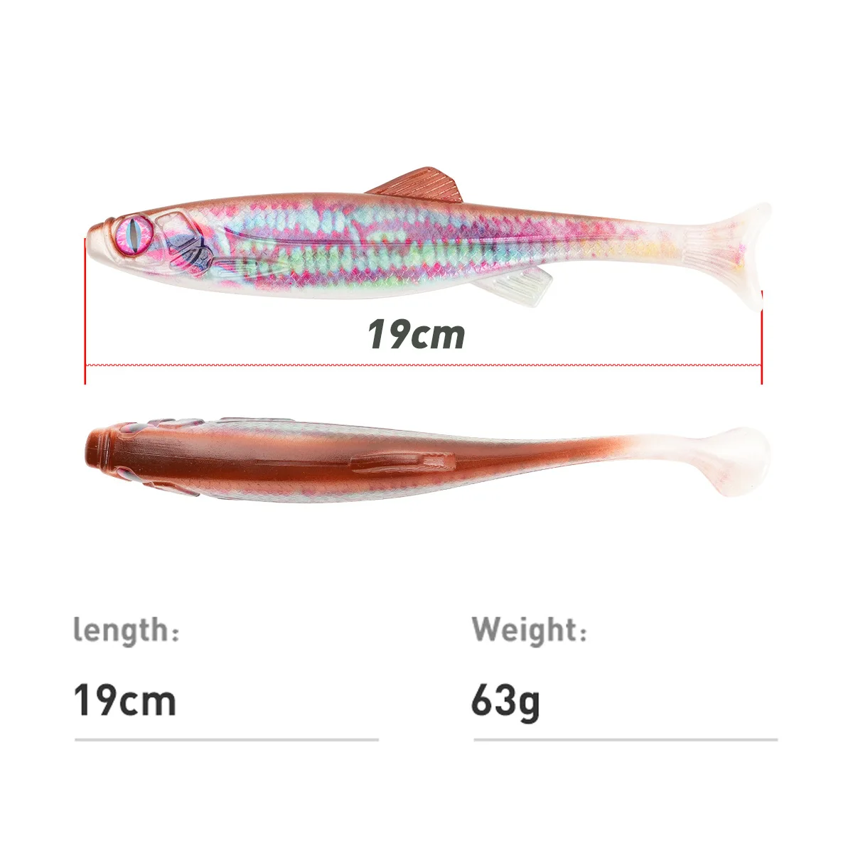 Cheery 19cm 63g 10 T Soft Lure, for 、 Bass 、, PVC ABS Pencil Lure - view 2