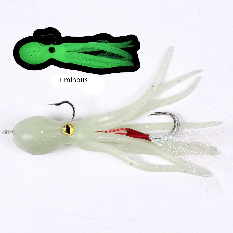 110 mm 21 g Luminous Silicone Artificial Squid Octopus Hooks for Soft Lure ABS Pencil Lure - view 2