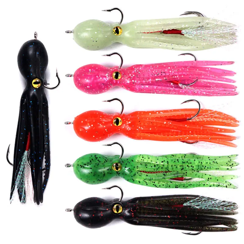110 mm 21 g Luminous Silicone Artificial Squid Octopus Hooks for Soft Lure ABS Pencil Lure - view 7