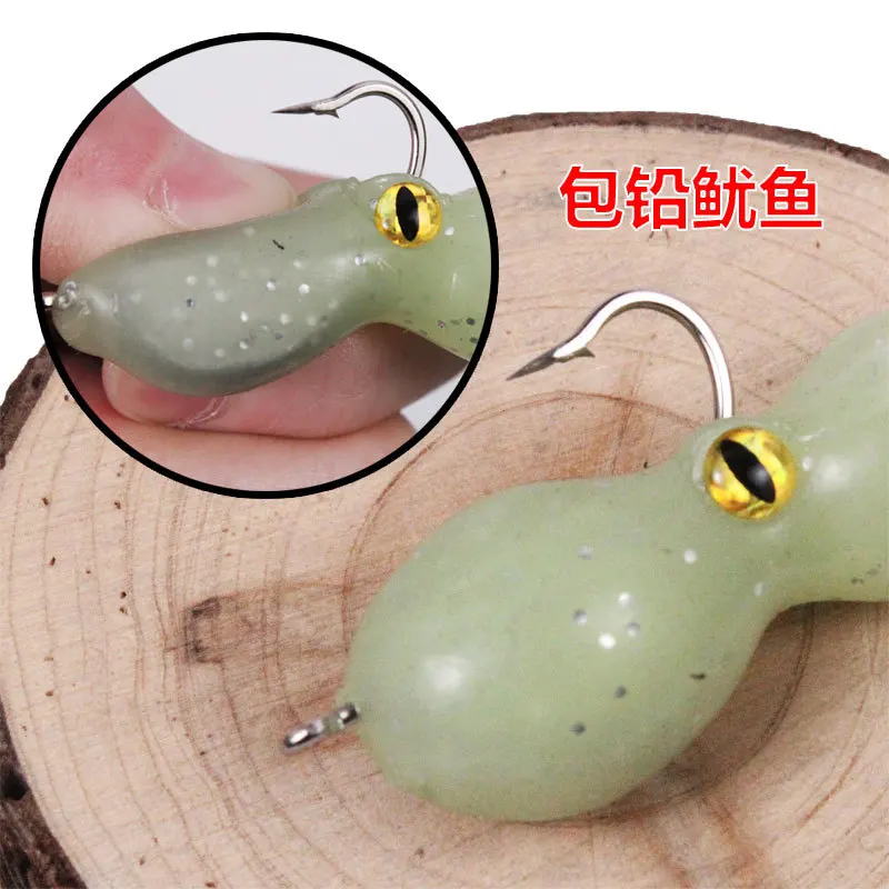110 mm 21 g Luminous Silicone Artificial Squid Octopus Hooks for Soft Lure ABS Pencil Lure - view 11