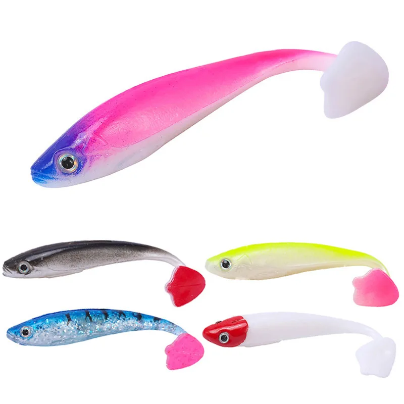 Fishing Bait 9.5cm/5g T Soft Plastic Lure PVC Sea 3D