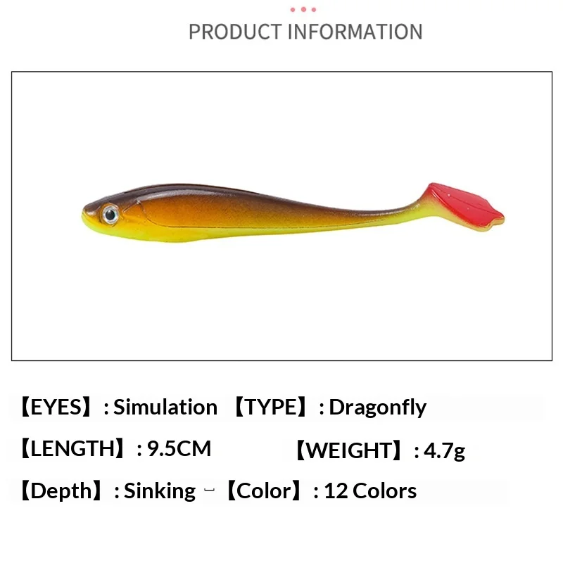 Fishing Bait 9.5cm/5g T Soft Plastic Lure PVC Sea 3D ABS Pencil Lure - view 5