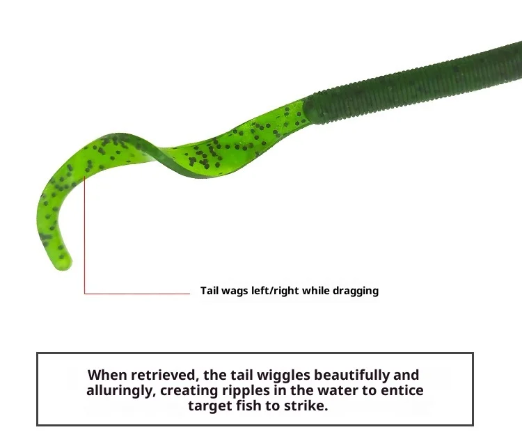 CHEERY Curly Tail Fishing Bait 88mm/2.64g Carp 、 Bass 、 ABS Pencil Lure - view 13