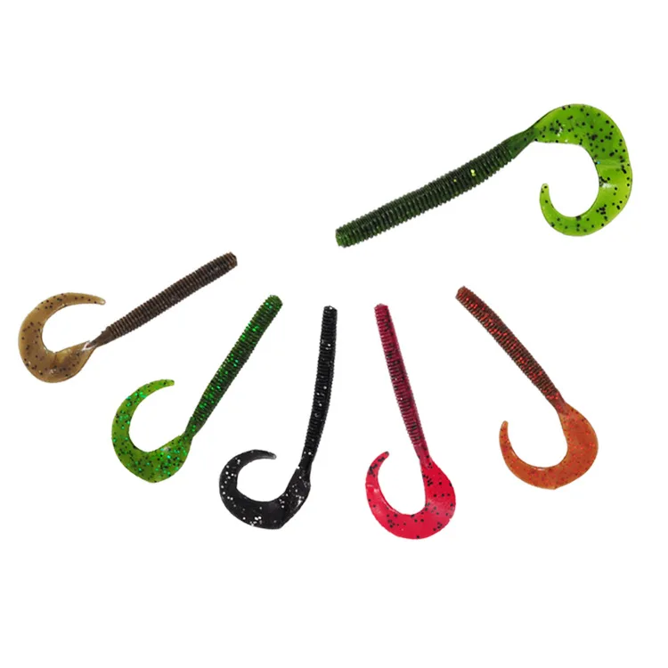 Lure Curl Tail Soft 25 g Plastic for Bass Stainless Steel 10