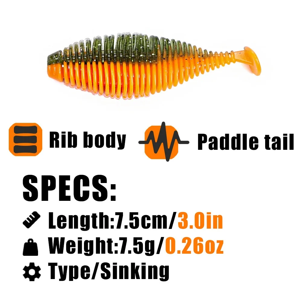 Caterpillar T-Tail 4 Stainless Steel Soft Lure 75 cm Bass ABS Pencil Lure - view 2