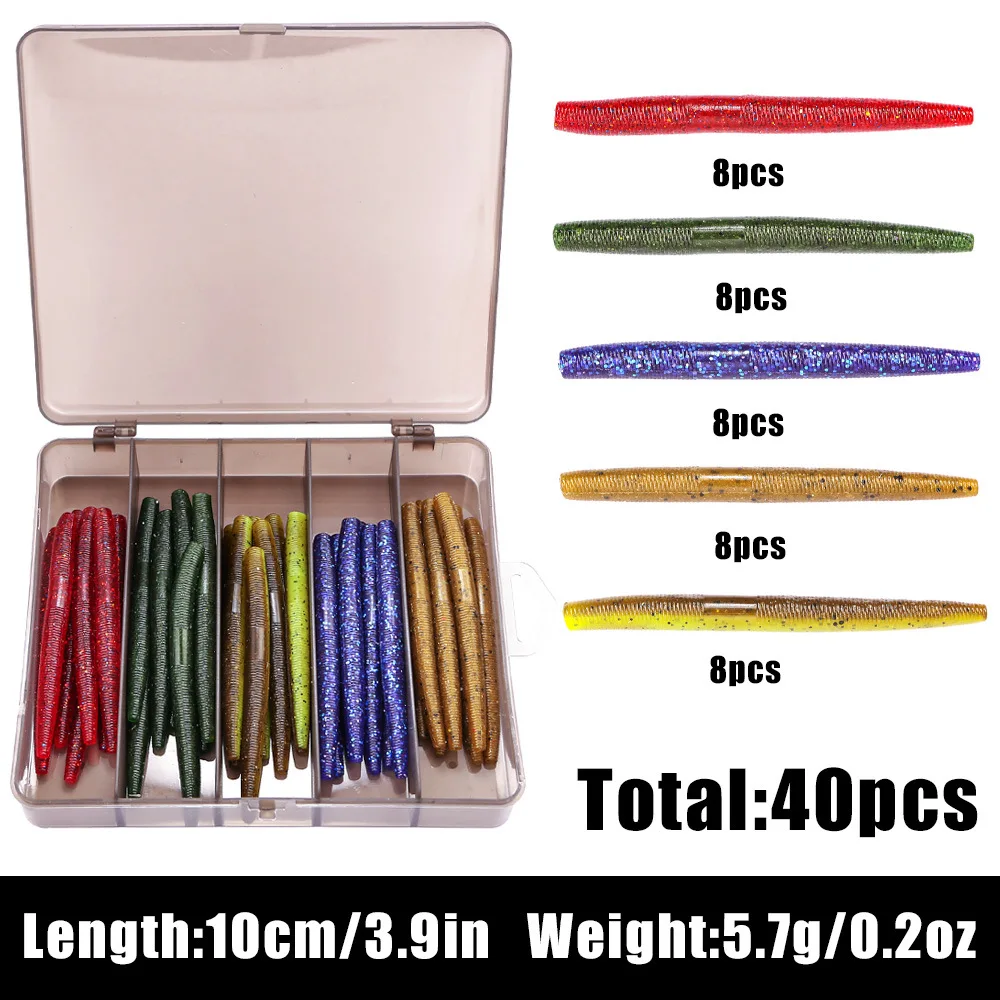 Stick Bait Soft Lure Set 40 Stainless Steel Artificial Worm ABS Pencil Lure - view 1