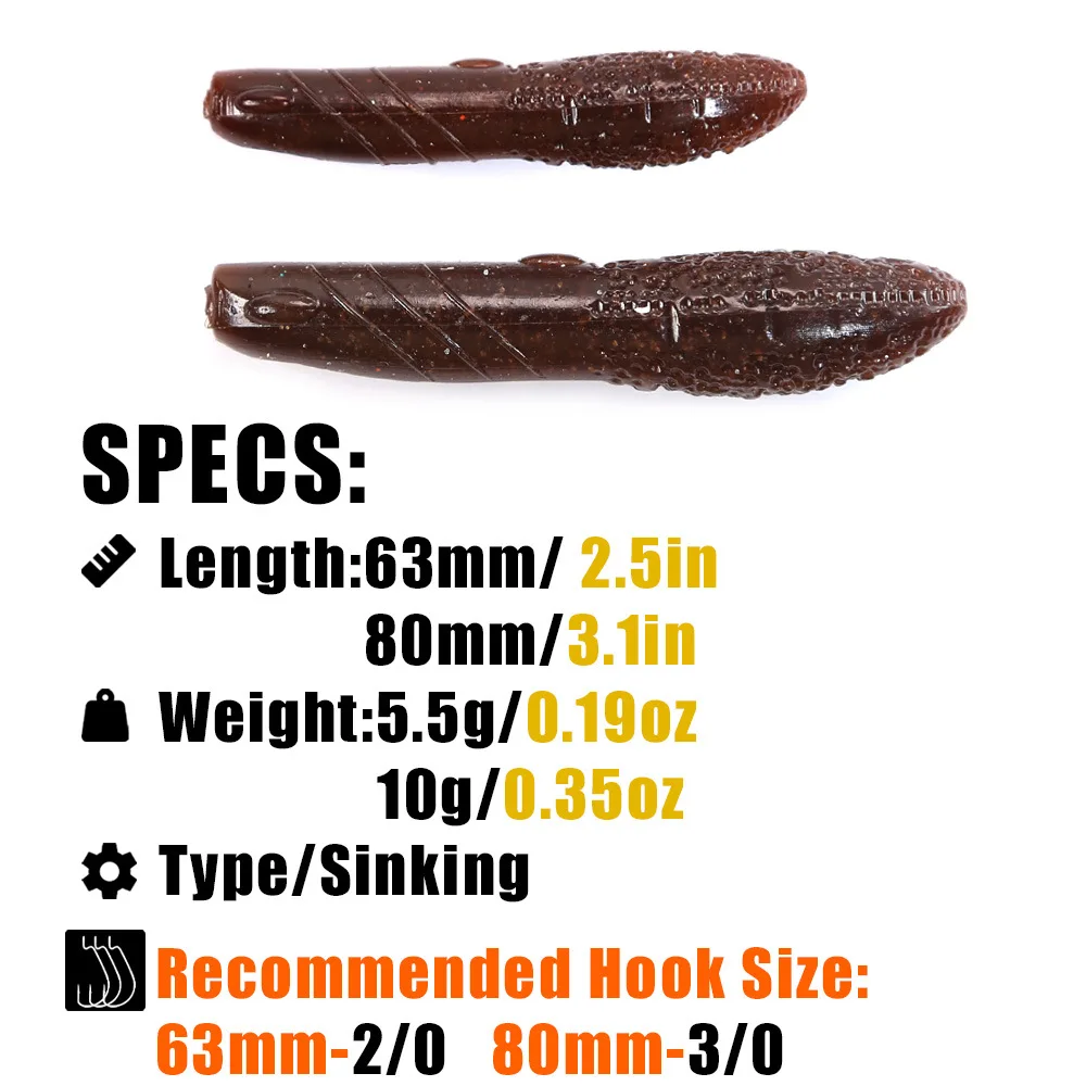 Soft Lure 63cm 8cm Bass Slow Sinking Worm ABS Pencil Lure - view 15
