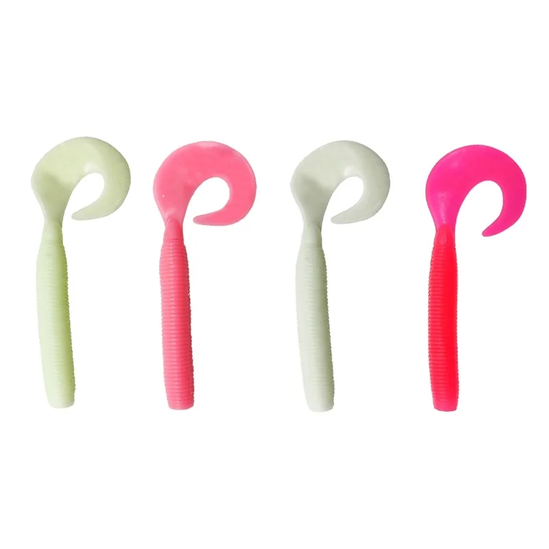 Fishing Bait Soft Lure Worm Bass Glow in the Dark Stainless Steel