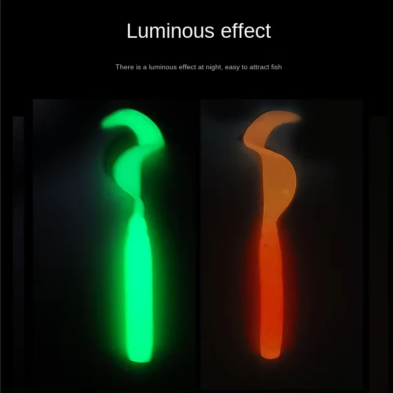 Fishing Bait Soft Lure Worm Bass Glow in the Dark Stainless Steel ABS Pencil Lure - view 1