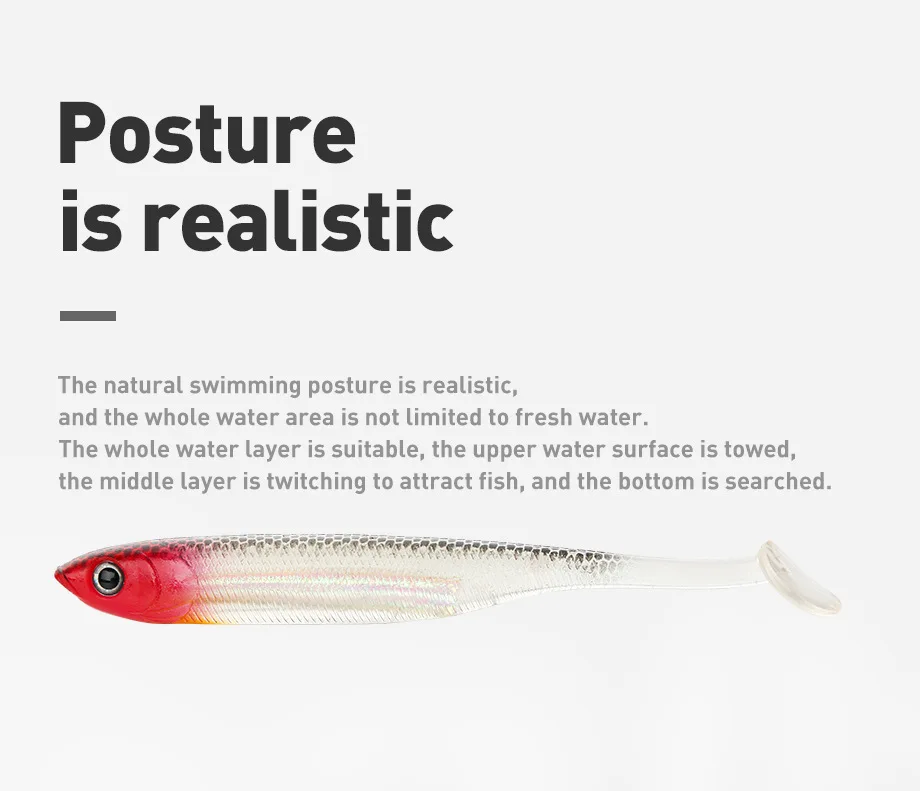 Paddle Tail Plastic Shad Soft Fishing Soft Lure ABS Pencil Lure - view 3