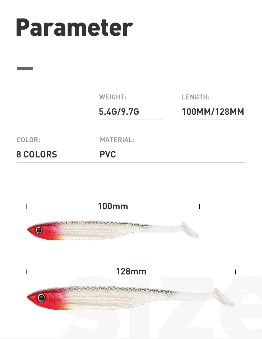 Paddle Tail Plastic Shad Soft Fishing Soft Lure ABS Pencil Lure - view 13