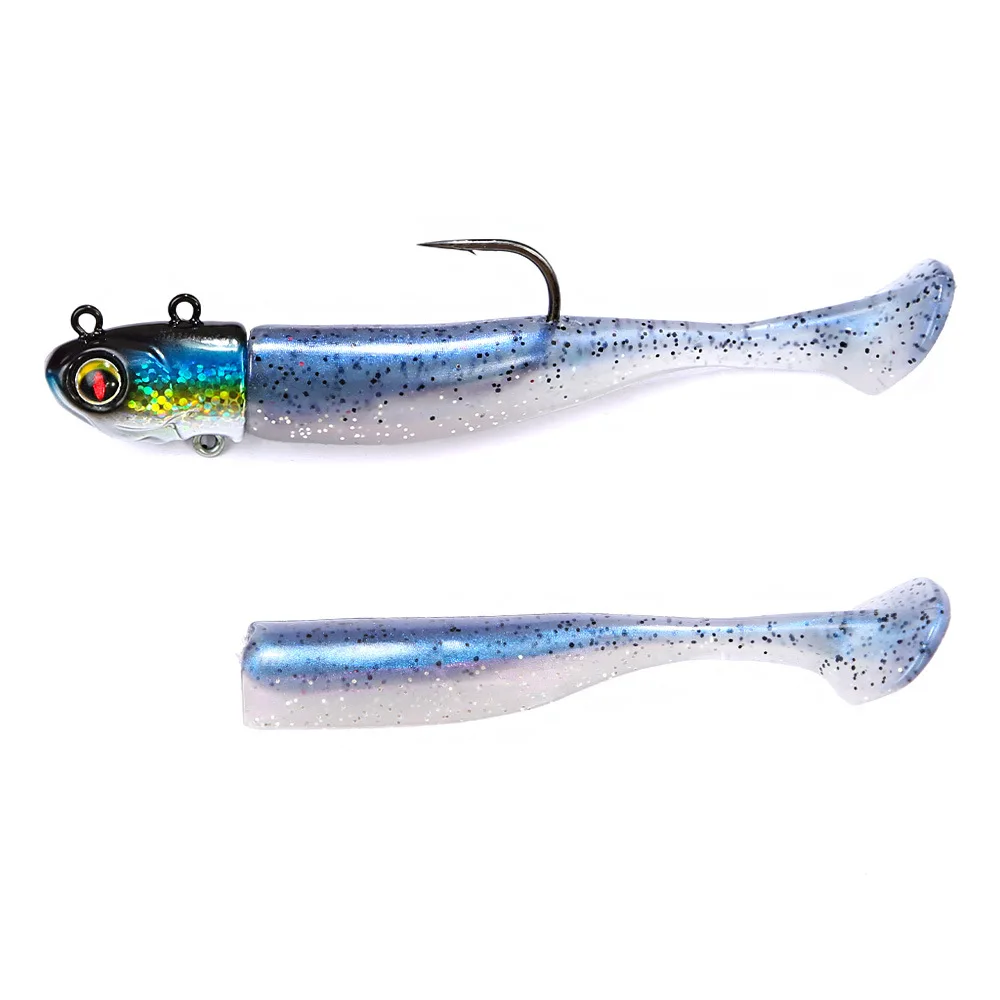 CHEERY Lead Sea Fishing Jig Head Hook + T-Tail Soft Bait Set Worm ABS Pencil Lure - view 3