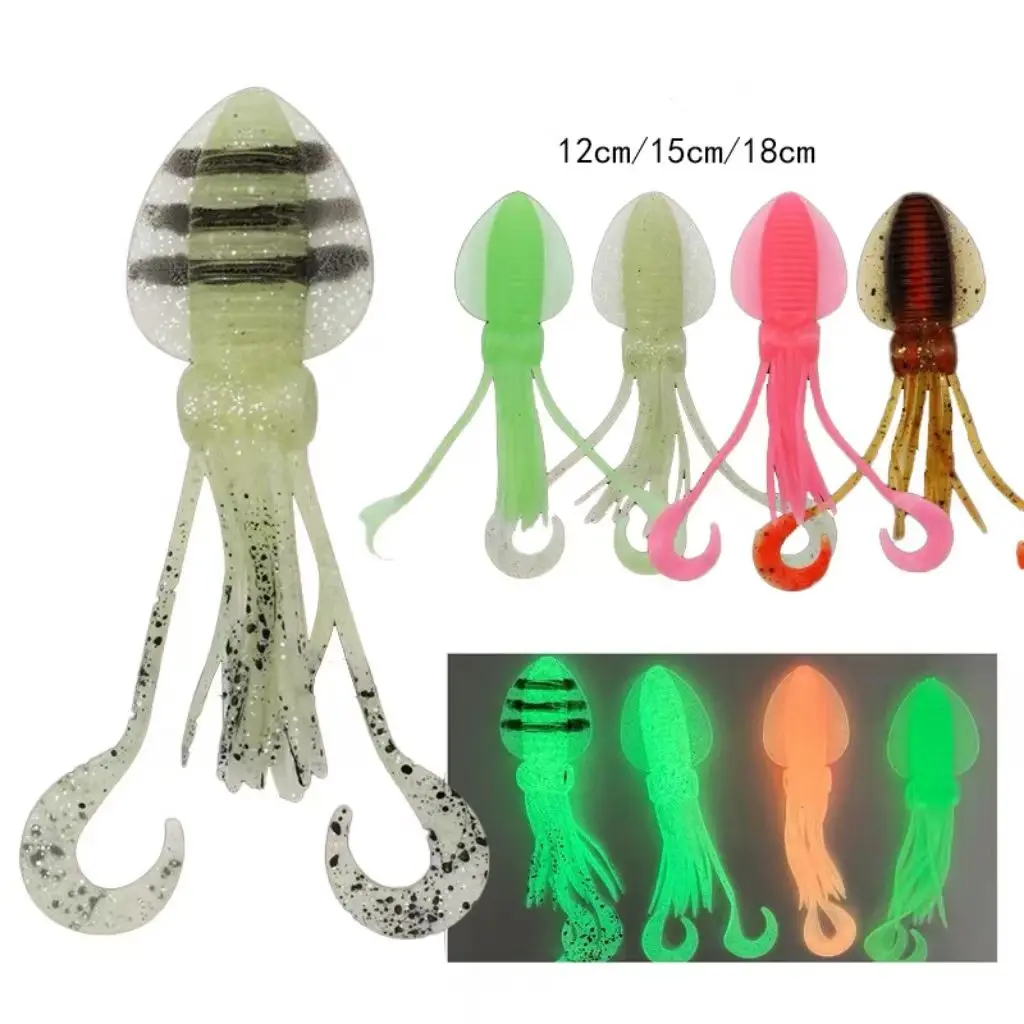CHEERY 12cm 15cm 18cm PVC Luminous Squid Fishing Bait Tuna Sea ABS Pencil Lure - view 5
