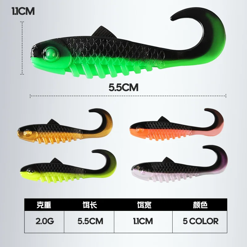 CHEERY 5.5cm 2g Drop Shot Plastic Fishing Bait PVC Artificial Bass ABS Pencil Lure - view 16