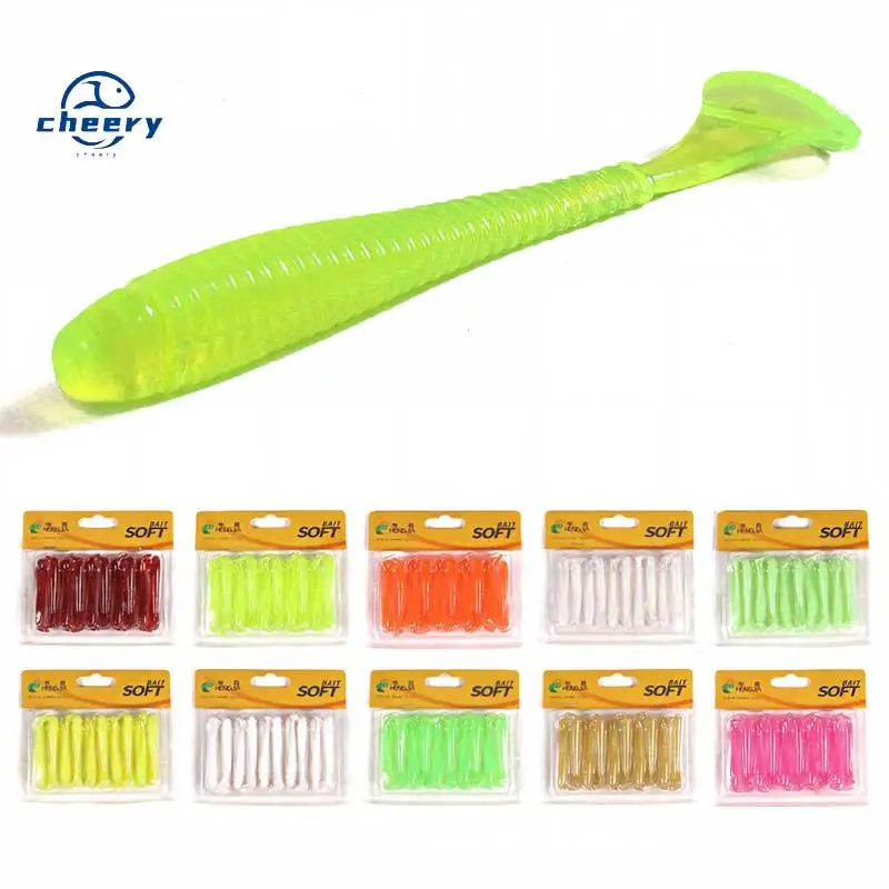 CHEERY 70 mm Soft Swimbait 20 / 10 Colour T Plastic Lure, for