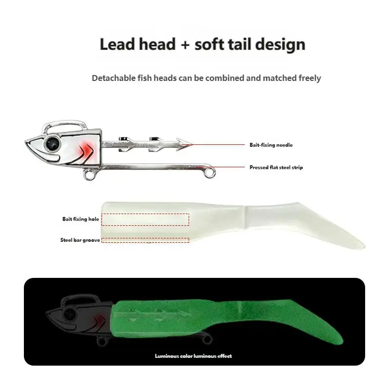 CHEERY Arrival Glow in the Dark Fishing Bait 30g-43g Saltwater ABS Pencil Lure - view 18