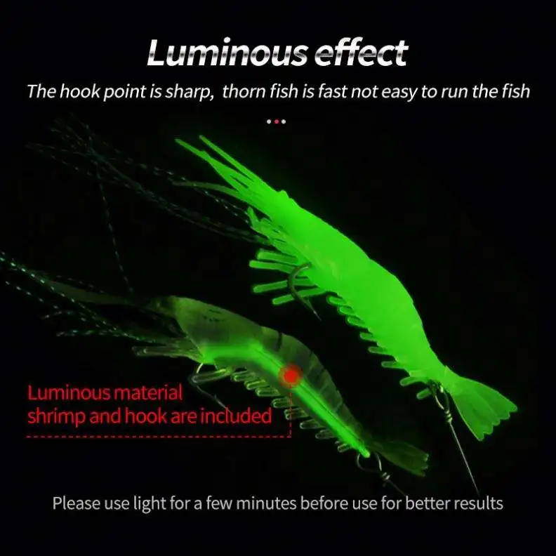 Cheery Bait Set Luminous Shrimp Fishing Sabiki Silicone Plastic ABS Pencil Lure - view 7