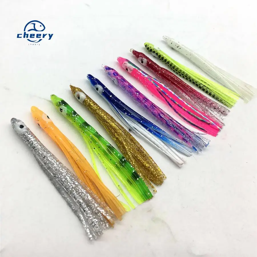 Cheery 10 cm PVC Octopus Squid Fishing Bait - Luminous Soft Lure,
