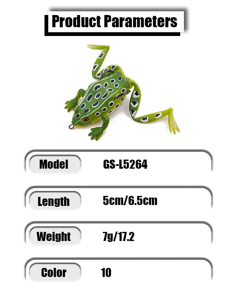 Cheery Frog Lure 6.5cm/17.2g PVC Soft for Bass Trout ABS Pencil Lure - view 13