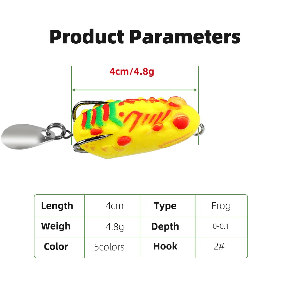 Frog Lure Fishing Bait, 4 cm /4.8 g, Blade, Artificial ABS Pencil Lure - view 2