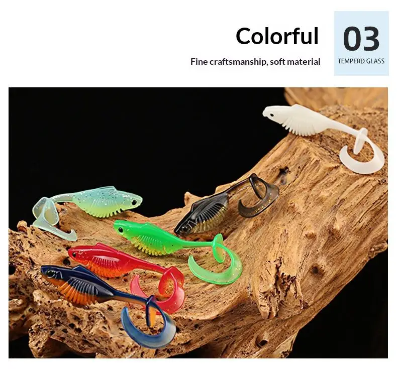 Paddle Tail Soft Worm Fishing Bait, for Bass Artificial ABS Pencil Lure - view 1
