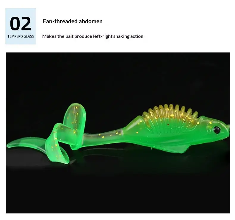 Paddle Tail Soft Worm Fishing Bait, for Bass Artificial ABS Pencil Lure - view 2