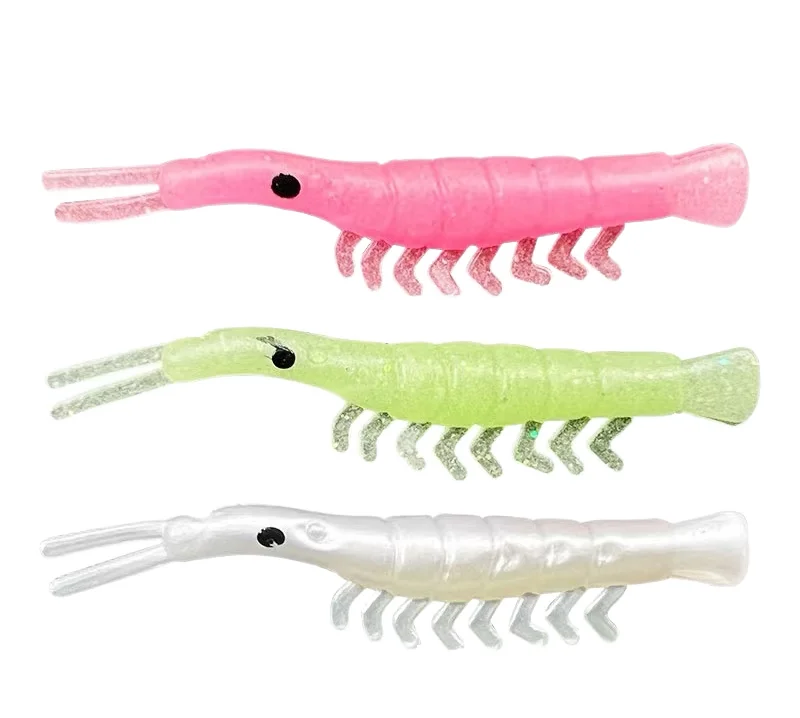Yiteng Shrimp Luminous Silicone Soft Plastic Lure, for Bass