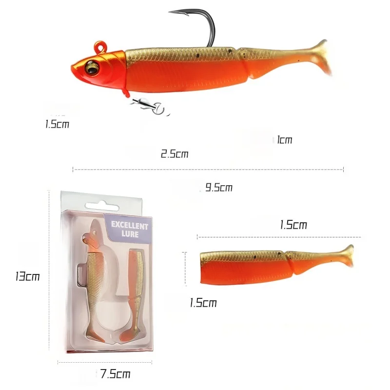 T Lead Fishing Bait, 9.5 cm 20 g Glow in the Dark JIG T Soft Lure ABS Pencil Lure - view 6