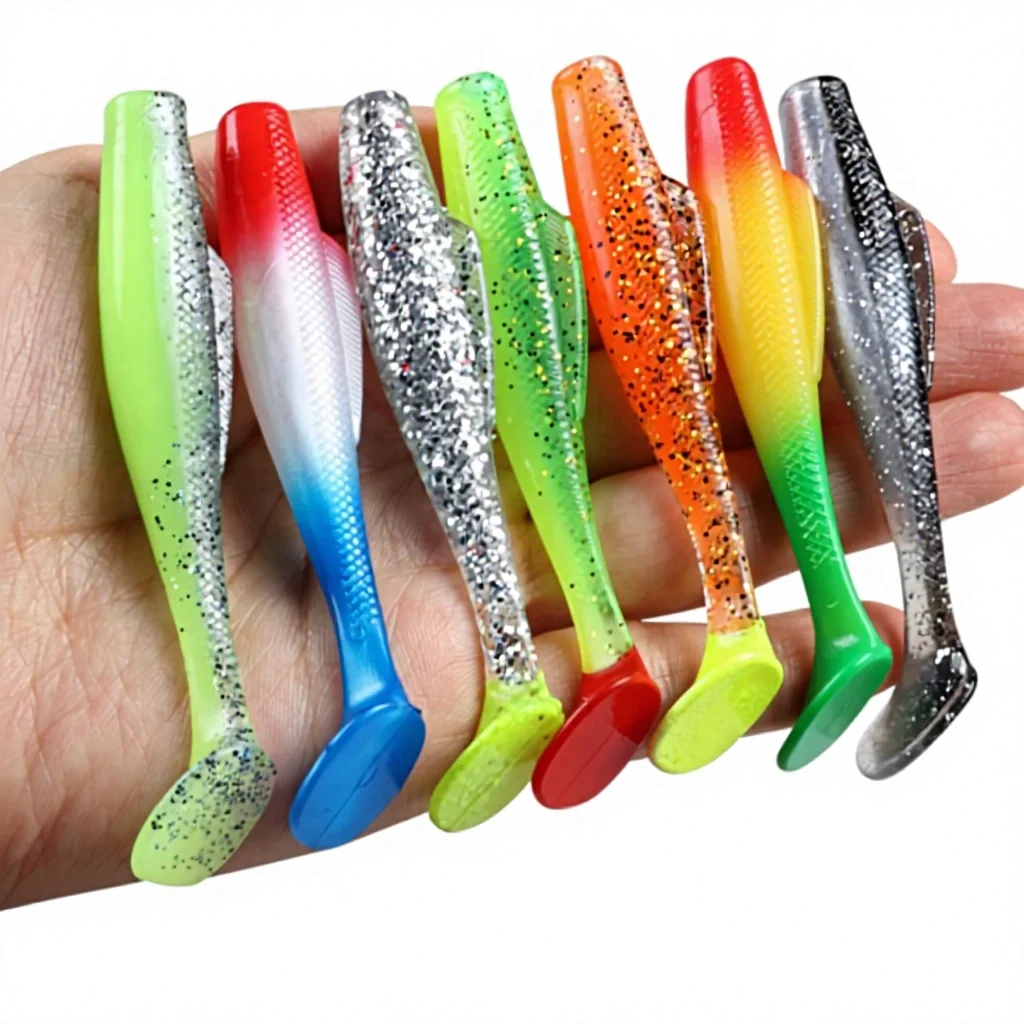 Stainless Steel Soft Plastic Lure 8 cm 6 T for Freshwater