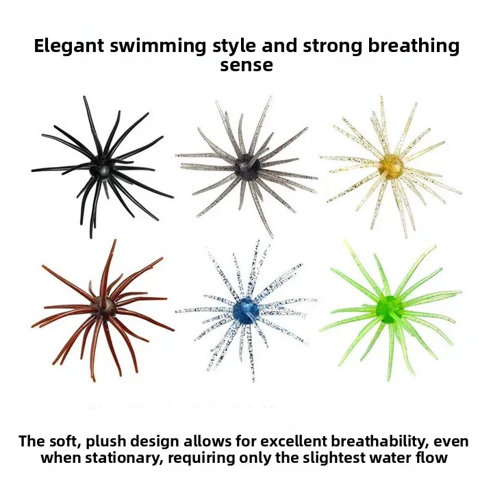 Cheery Sea Urchin TPE Soft Lure, for: Bass 、 、 Marlin 、 ABS Pencil Lure - view 17