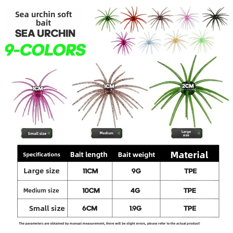 Cheery Sea Urchin TPE Soft Lure Fishing Bait for Bass 、 、 、 ABS Pencil Lure - view 5