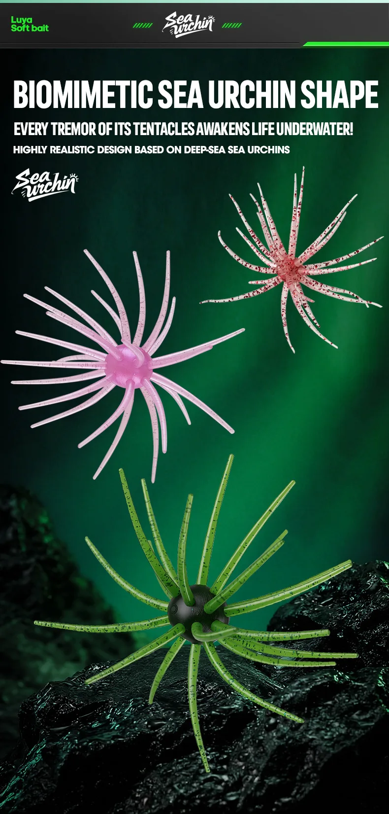 Cheery Sea Urchin TPE Soft Lure Fishing Bait for Bass 、 、 、 ABS Pencil Lure - view 11