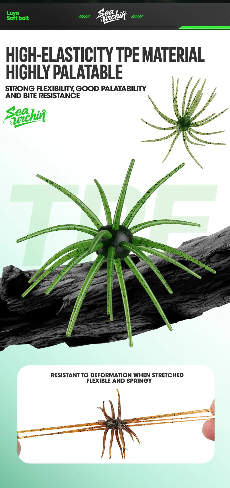 Cheery Sea Urchin TPE Soft Lure Fishing Bait for Bass 、 、 、 ABS Pencil Lure - view 15